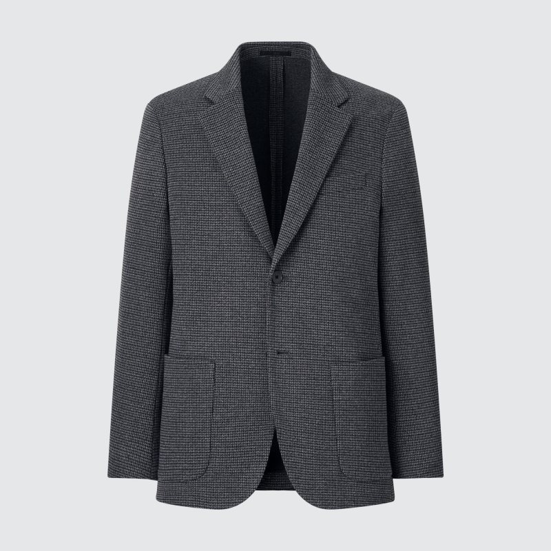 Men Uniqlo Comfort Houndstooth Jackets Grey | 4003524
