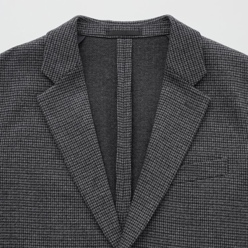 Men Uniqlo Comfort Houndstooth Jackets Grey | 4003524