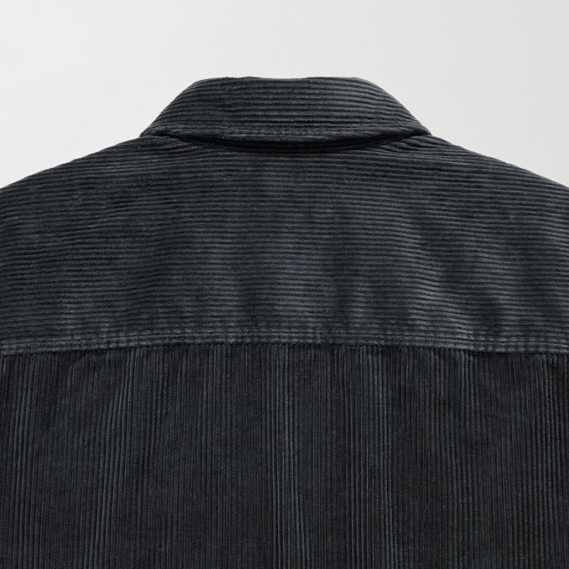 Men Uniqlo Corduroy Work Long-sleeve Shirts Grey | 933113