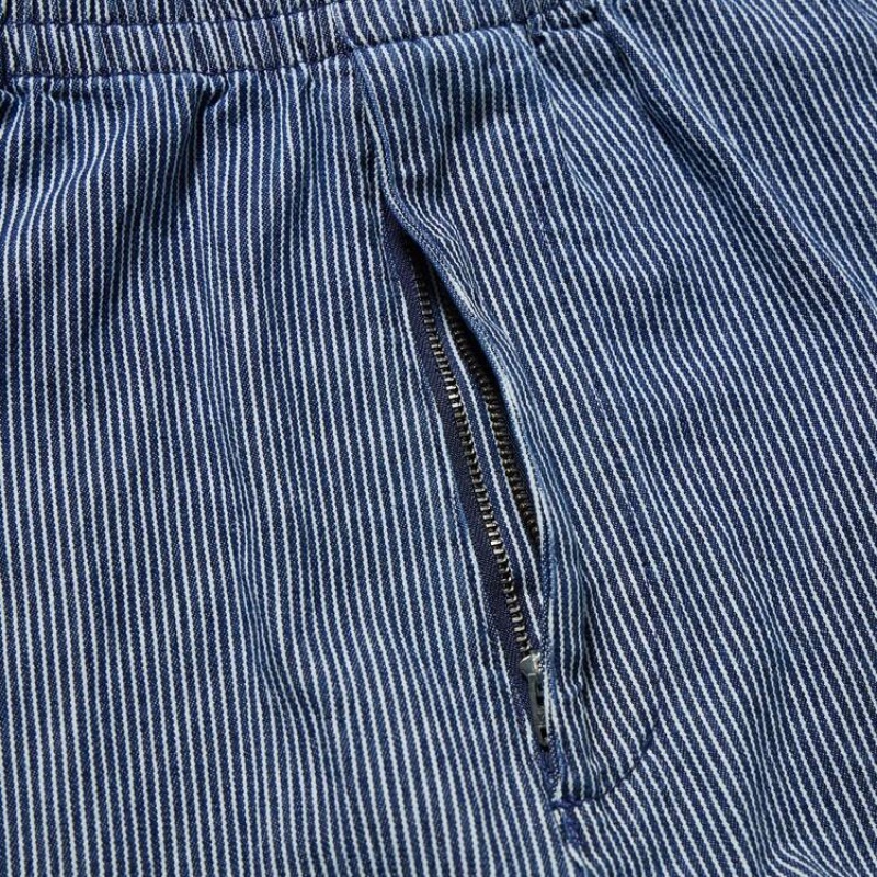 Men Uniqlo Cotton Hickory Relaxed Fit Ankle Length Pants Blue | 7573634