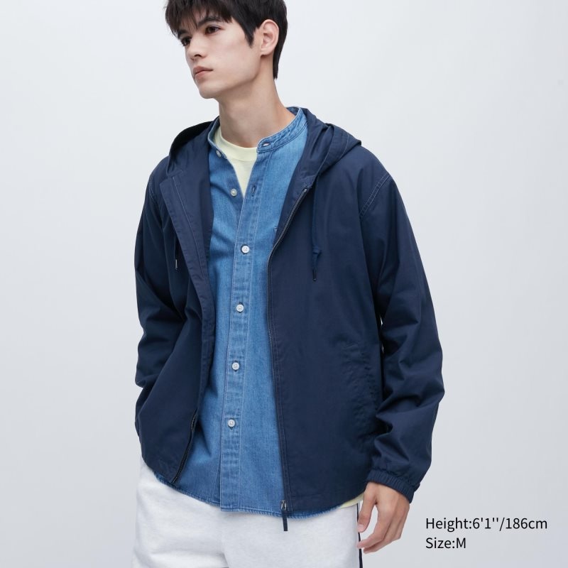 Men Uniqlo Cotton Parka Navy | 6802614