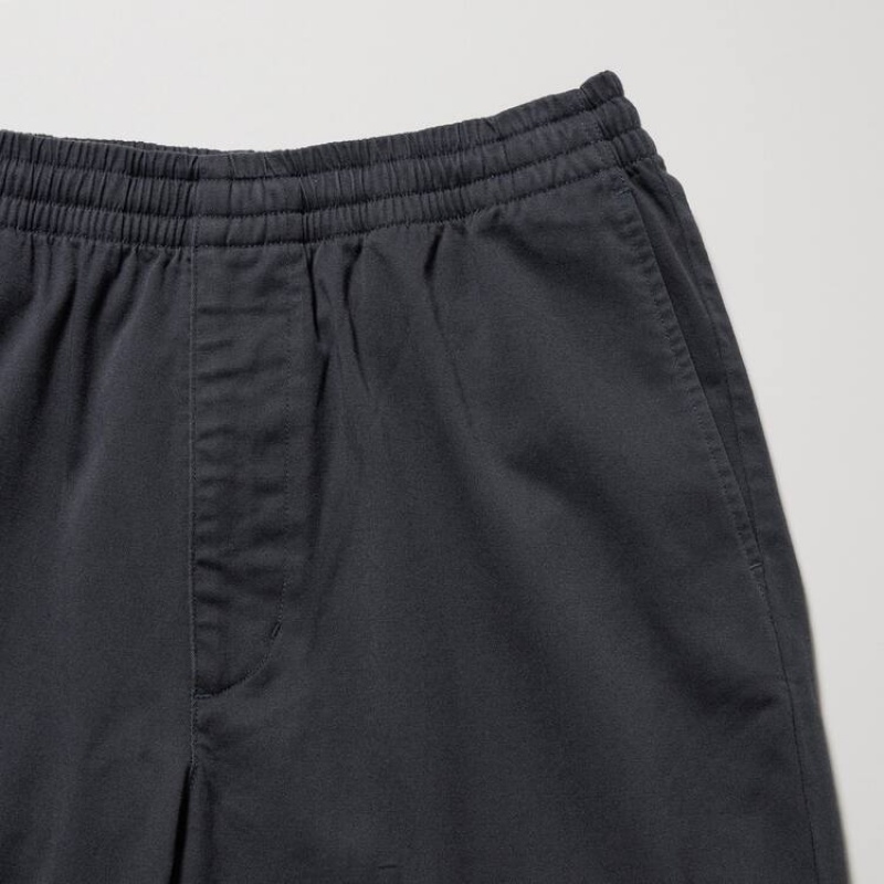Men Uniqlo Cotton Relaxed Fit Ankle Length Pants Grey | 6684302