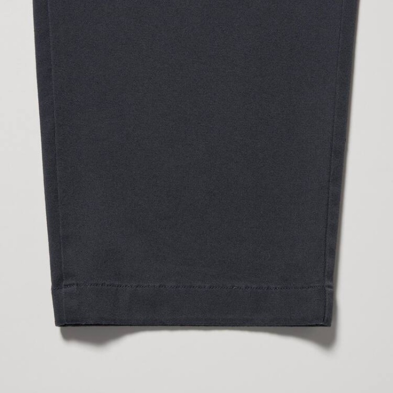 Men Uniqlo Cotton Relaxed Fit Ankle Length Pants Grey | 6684302
