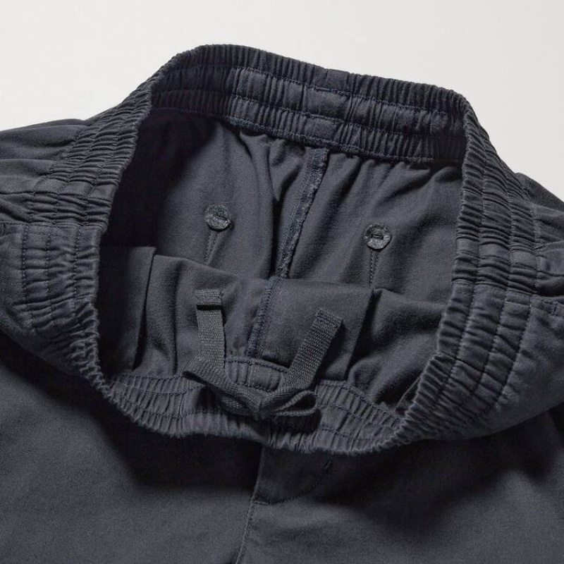 Men Uniqlo Cotton Relaxed Fit Ankle Length Pants Grey | 6684302