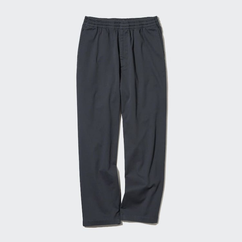 Men Uniqlo Cotton Relaxed Fit Ankle Length Pants Grey | 6684302