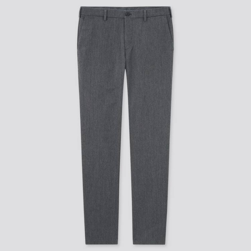 Men Uniqlo Cotton Stretch Slim Fit Chinos Pants Grey | 5556934