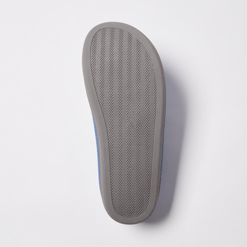 Men Uniqlo Denim Like Room Rubber Sole Slippers Navy | 2780993