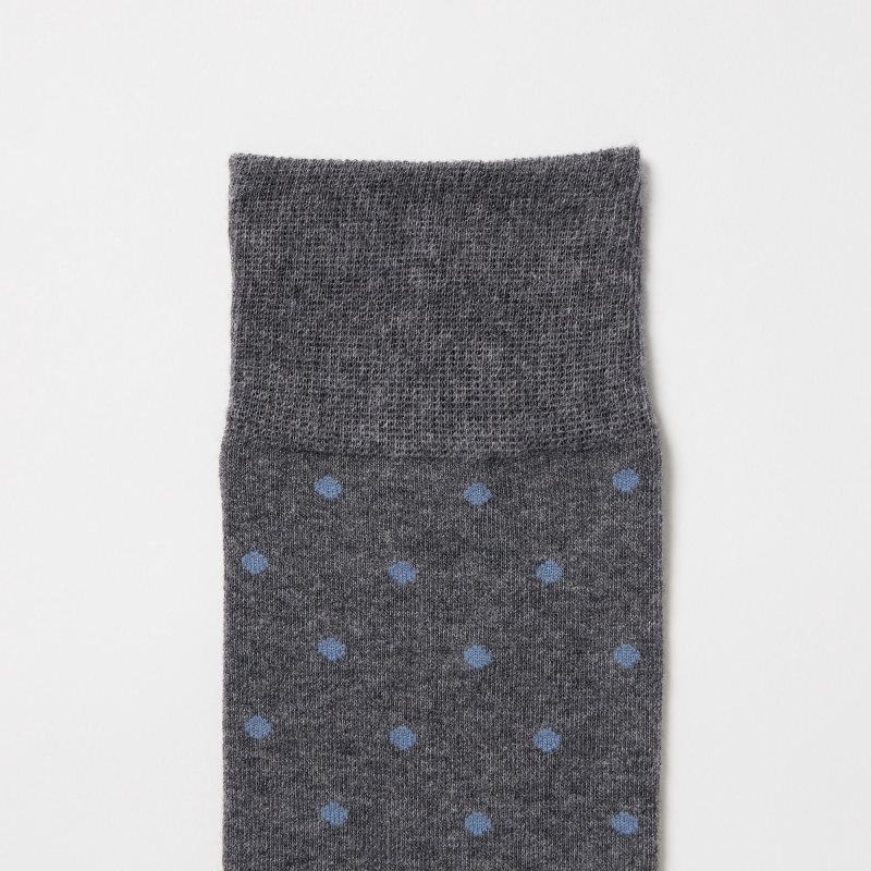 Men Uniqlo Dotted Socks Grey | 4575676