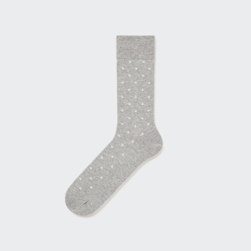 Men Uniqlo Dotted Socks Grey | 4910881