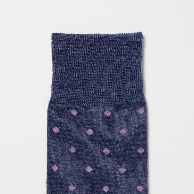 Men Uniqlo Dotted Socks Navy | 2226926