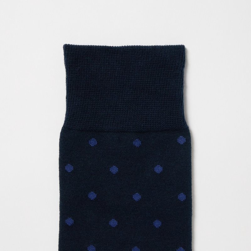 Men Uniqlo Dotted Socks Navy | 6664995