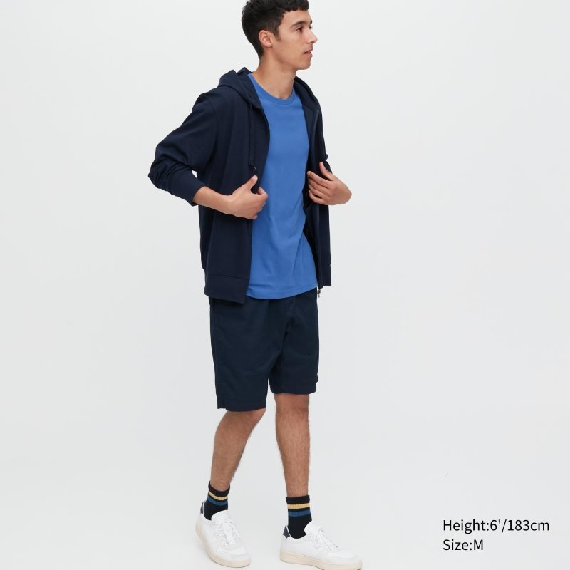 Men Uniqlo Dry Crew Neck Short-sleeve Color T Shirts Blue | 3376744