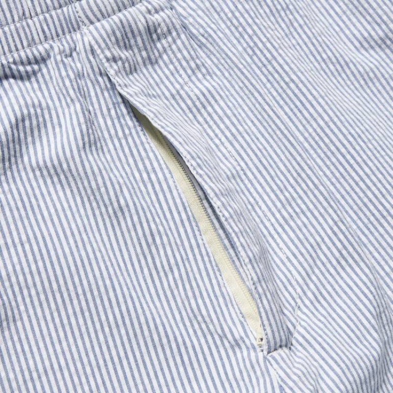 Men Uniqlo Dry Stretch Seersucker Easy Shorts Blue | 8297848