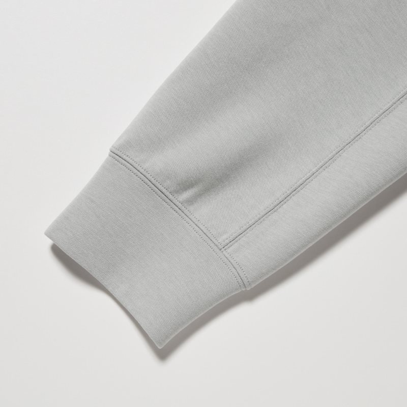 Men Uniqlo Dry Stretch Sweat Long-sleeve Full-zip Hoodie Grey | 124796