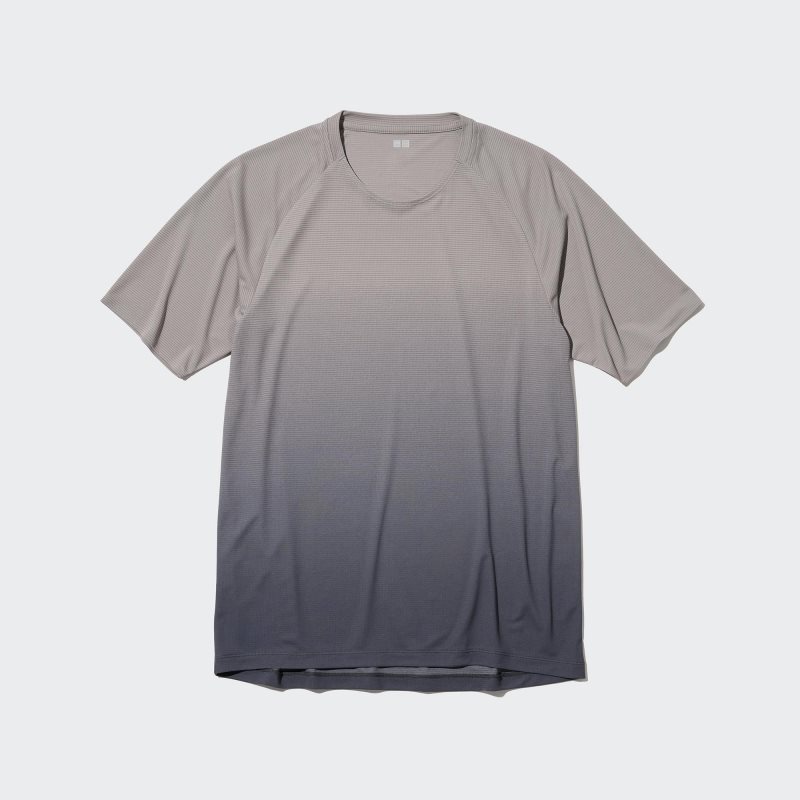 Men Uniqlo Dry-ex Crew Neck Short-sleeve Lightweight T Shirts Grey | 1615627