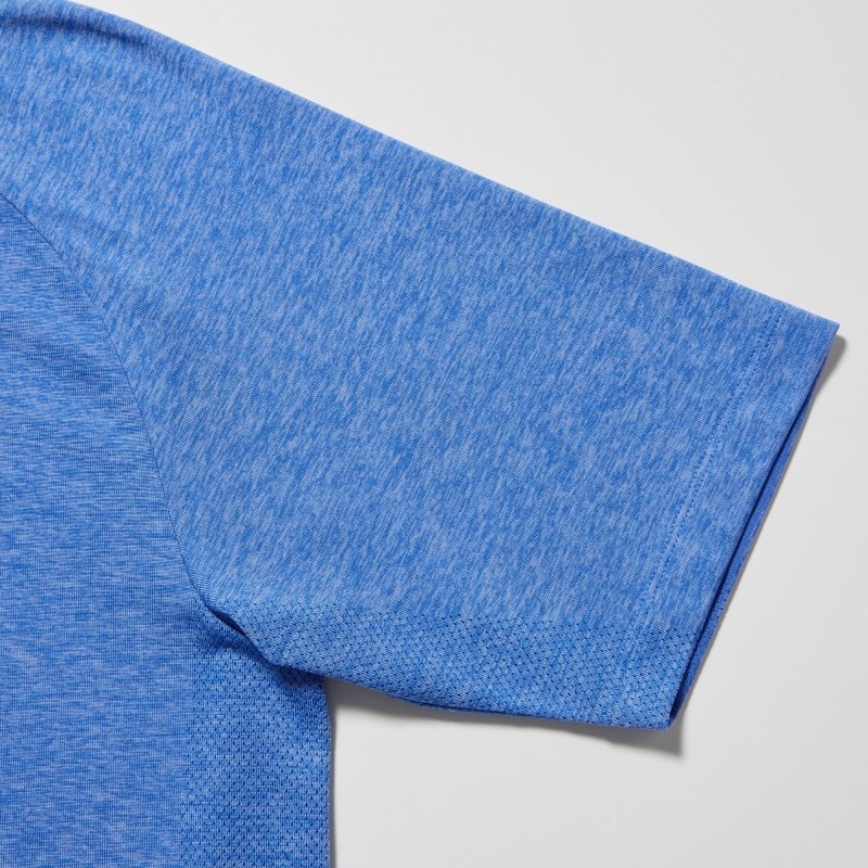 Men Uniqlo Dry-ex Crew Neck Short-sleeve T Shirts Blue | 5264402