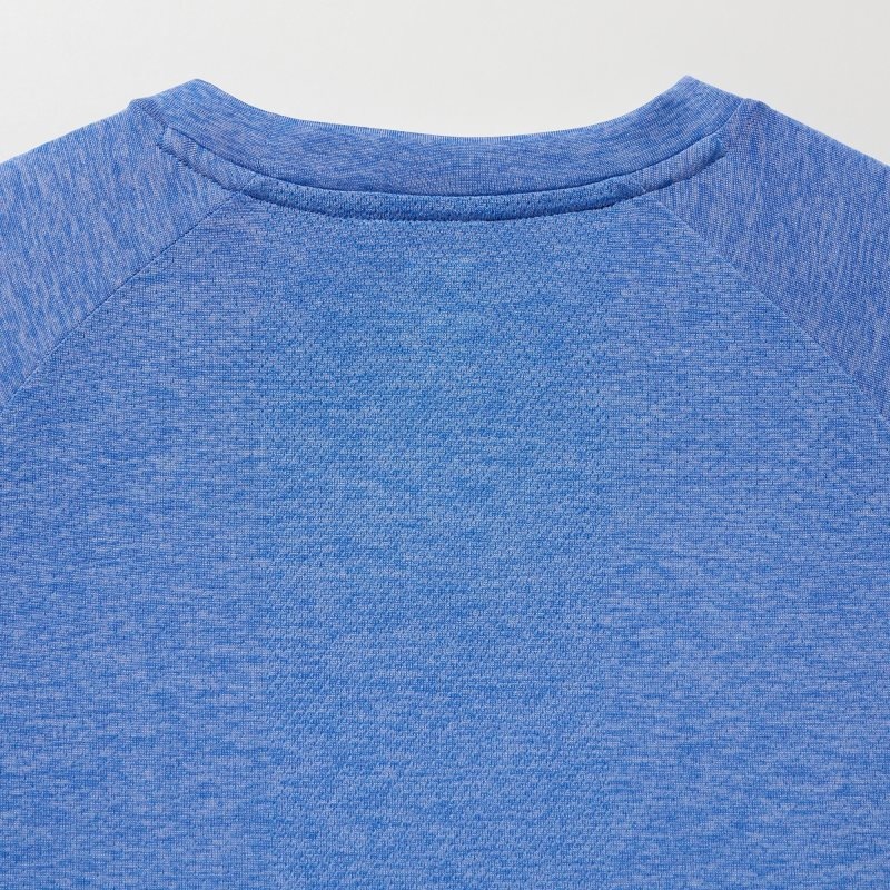 Men Uniqlo Dry-ex Crew Neck Short-sleeve T Shirts Blue | 5264402