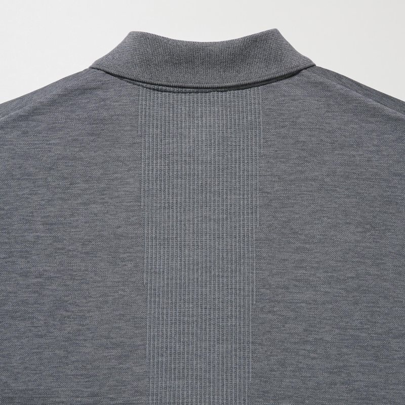Men Uniqlo Dry-ex Gradient Polo Shirts Grey | 8230681