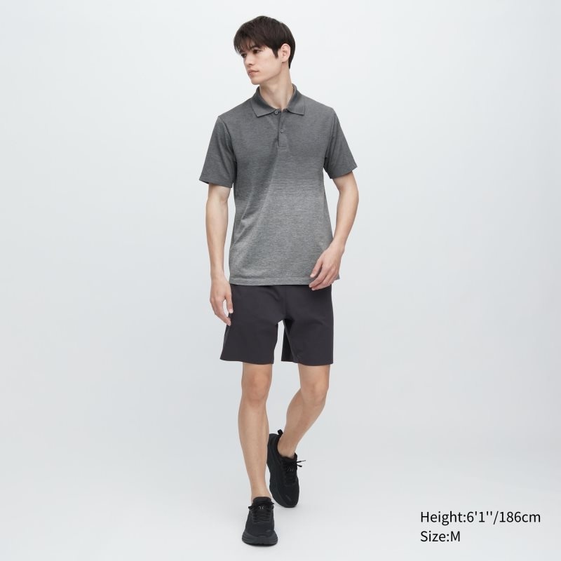 Men Uniqlo Dry-ex Gradient Polo Shirts Grey | 8230681