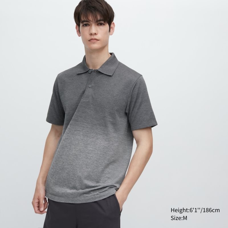 Men Uniqlo Dry-ex Gradient Polo Shirts Grey | 8230681
