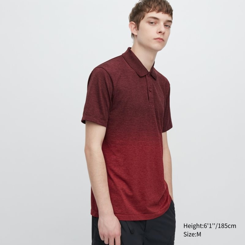 Men Uniqlo Dry-ex Gradient Polo Shirts Red | 3269229