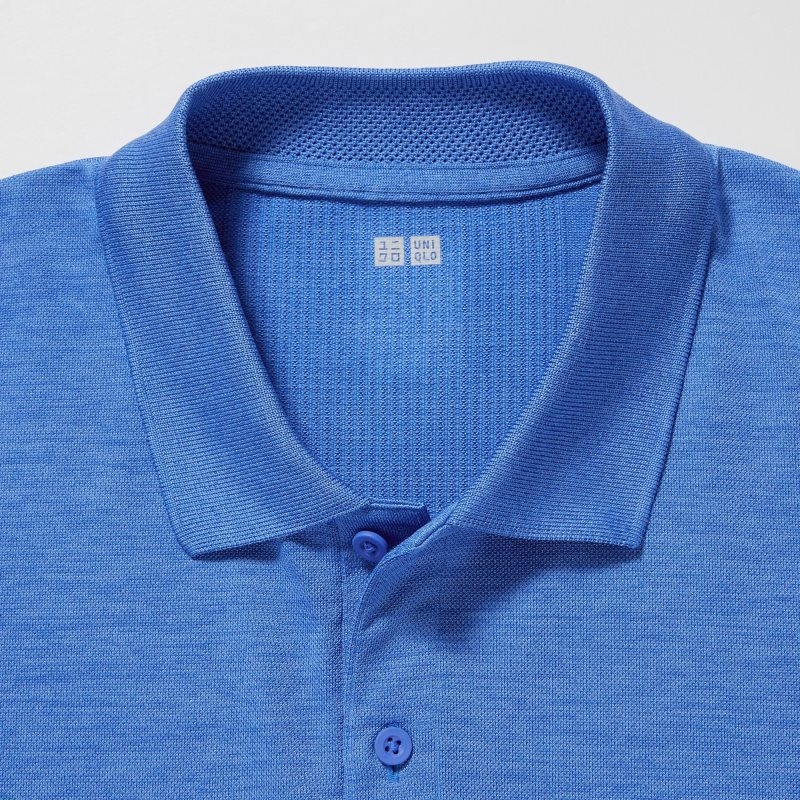 Men Uniqlo Dry-ex Polo Shirts Blue | 7898890