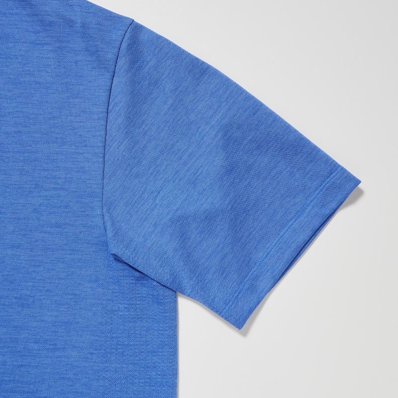 Men Uniqlo Dry-ex Polo Shirts Blue | 7898890