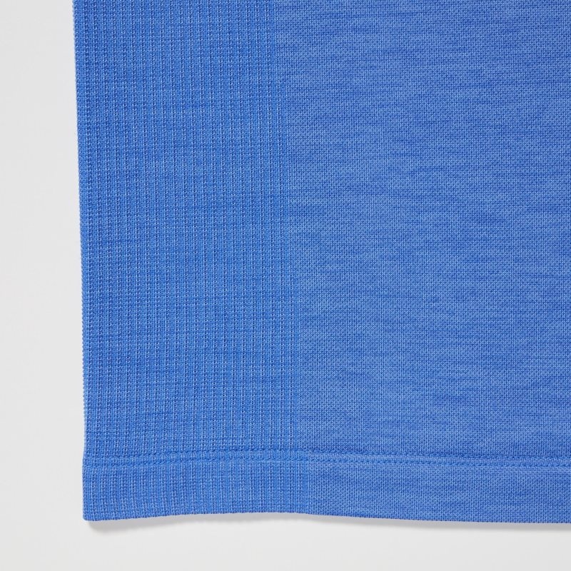 Men Uniqlo Dry-ex Polo Shirts Blue | 7898890