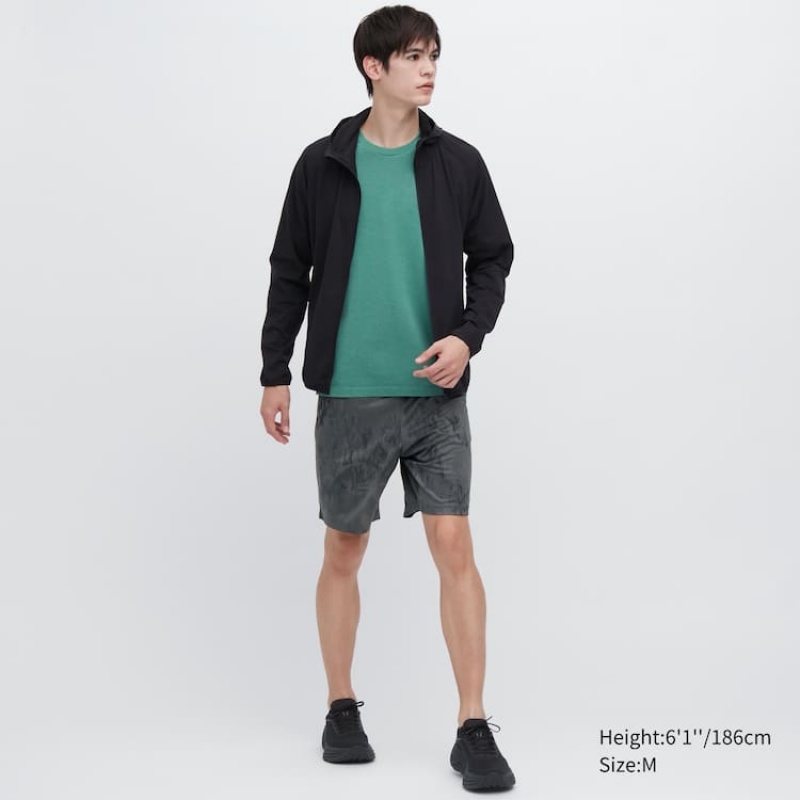 Men Uniqlo Dry-ex Printed Shorts Grey | 1968952