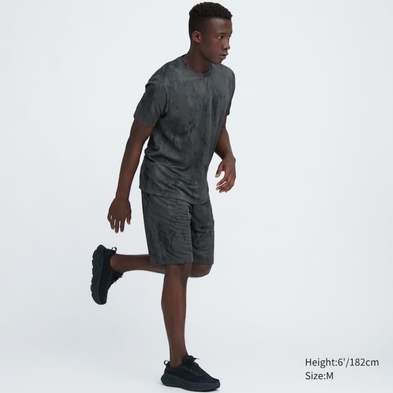Men Uniqlo Dry-ex Printed Shorts Grey | 1968952