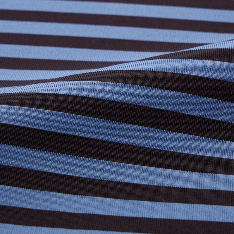Men Uniqlo Dry-ex Short-sleeve Striped Adam Scott Polo Shirts Blue | 226808