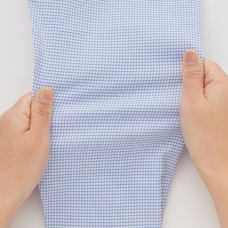 Men Uniqlo Easy Care Checked Stretch Slim-fit Long-sleeve Shirts Blue | 8110320