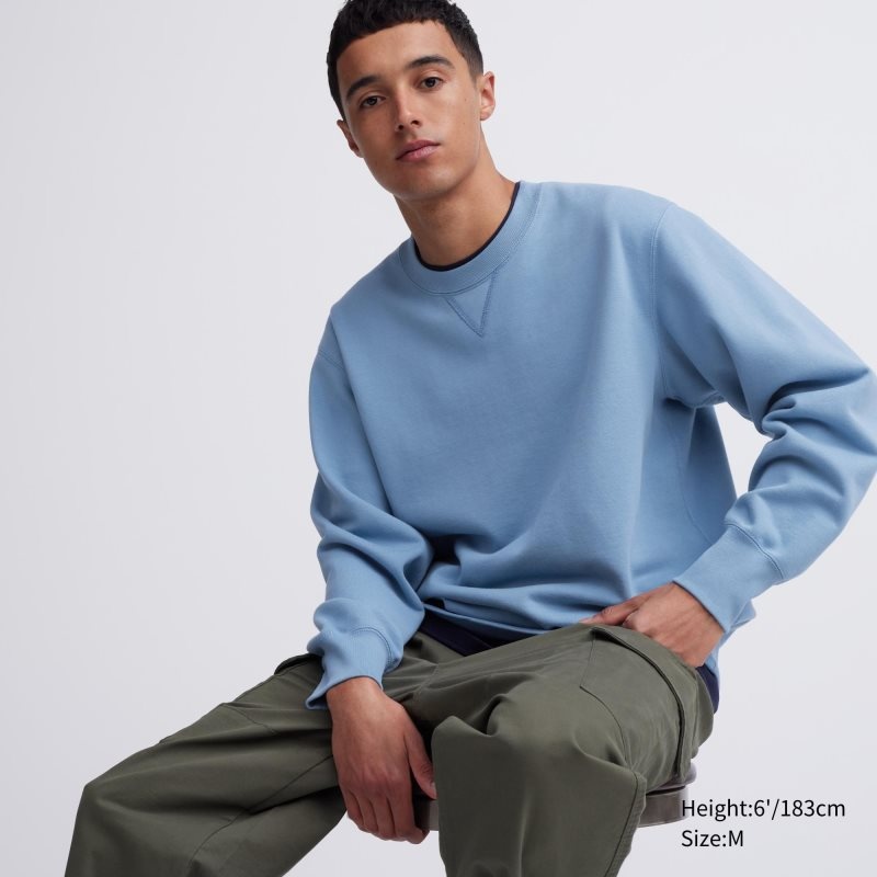Men Uniqlo Elegant Sweatshirts Blue | 7855647