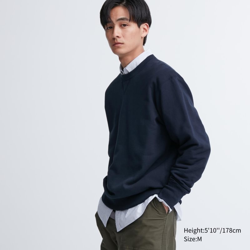 Men Uniqlo Elegant Sweatshirts Navy | 3770514