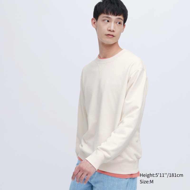 Men Uniqlo Elegant Sweatshirts White | 4100517