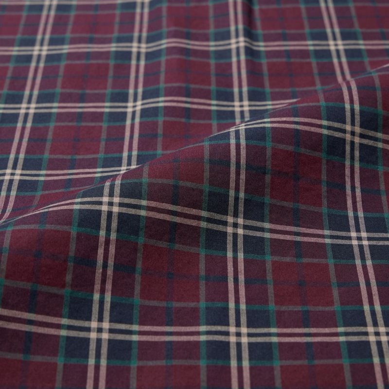 Men Uniqlo Extra Fine Cotton Broadcloth Checked Long-sleeve Shirts Burgundy | 9310063