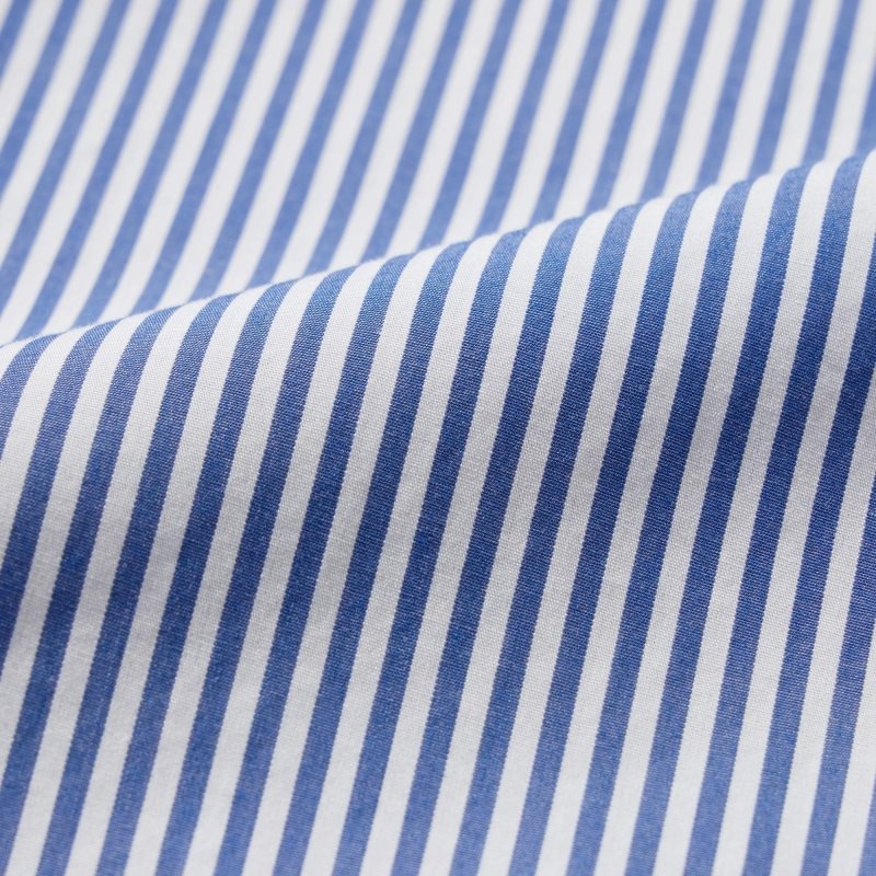Men Uniqlo Extra Fine Cotton Broadcloth Striped Long-sleeve Shirts Blue | 1285493