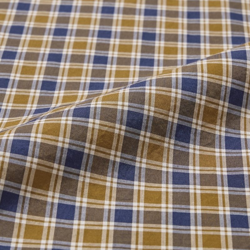Men Uniqlo Extra Fine Cotton Broadcloth Checked Long-sleeve Shirts Yellow | 8133829