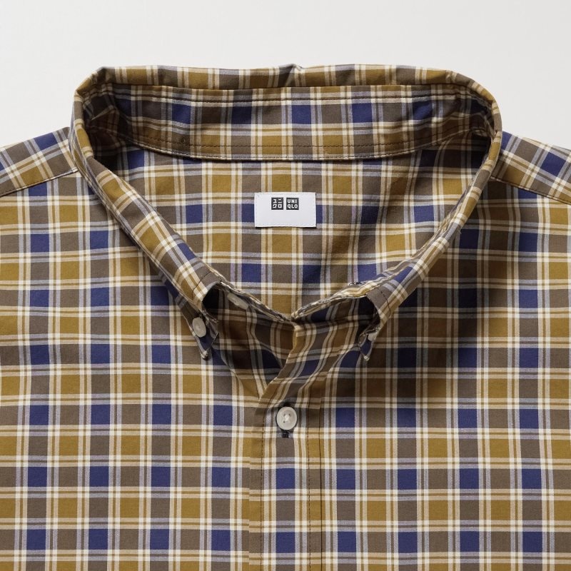 Men Uniqlo Extra Fine Cotton Broadcloth Checked Long-sleeve Shirts Yellow | 8133829