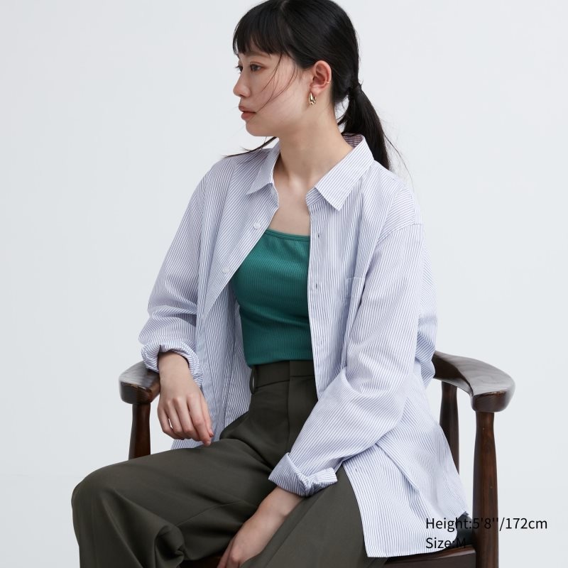 Men Uniqlo Extra Fine Cotton Broadcloth Long-sleeve Shirts White | 7175868