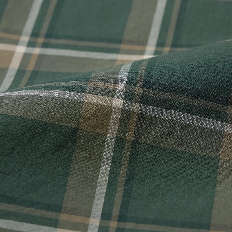 Men Uniqlo Extra Fine Cotton Broadcloth Checked Long-sleeve Shirts Olive | 6669856