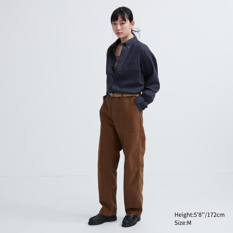 Men Uniqlo Extra Fine Cotton Broadcloth Checked Long-sleeve Shirts Navy | 3842453