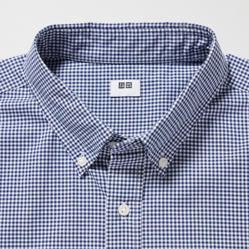 Men Uniqlo Extra Fine Cotton Broadcloth Long-sleeve Shirts Blue | 3776407