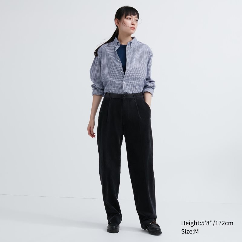 Men Uniqlo Extra Fine Cotton Broadcloth Checkered Long-sleeve Shirts Blue | 9401638