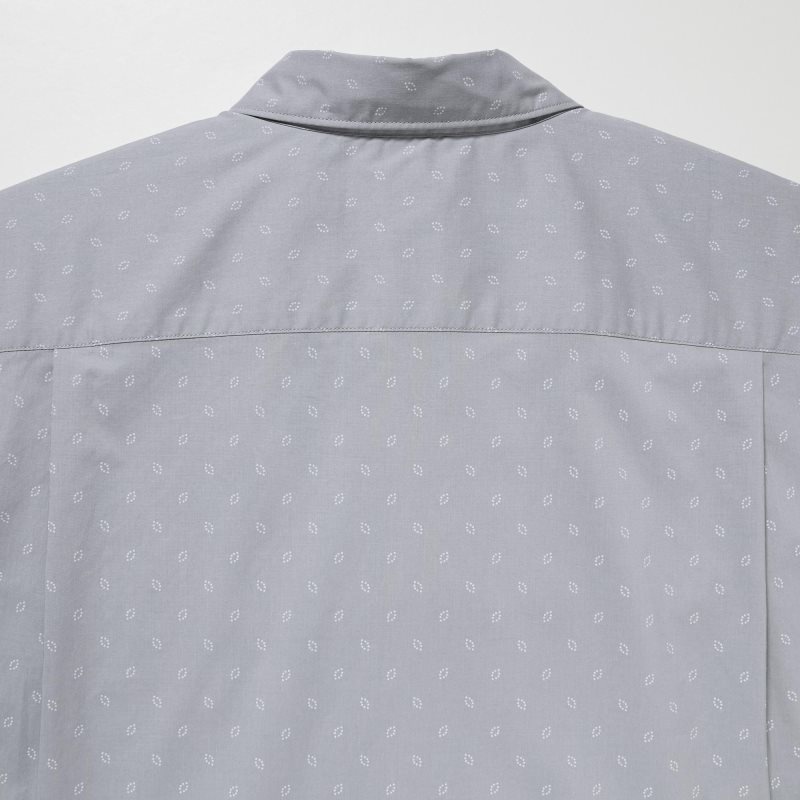 Men Uniqlo Extra Fine Cotton Short-sleeve Shirts Grey | 9561133