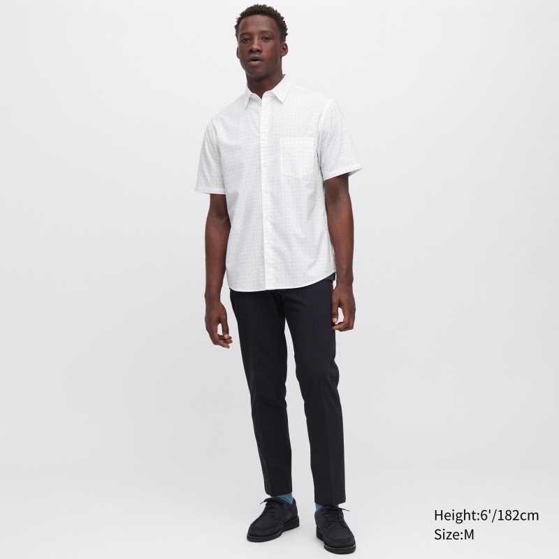Men Uniqlo Extra Fine Cotton Short-sleeve Shirts White | 723622