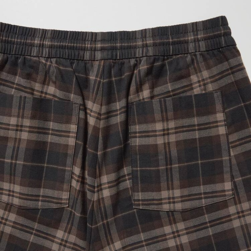 Men Uniqlo Flannel Ankle Length Pants Brown | 3205603