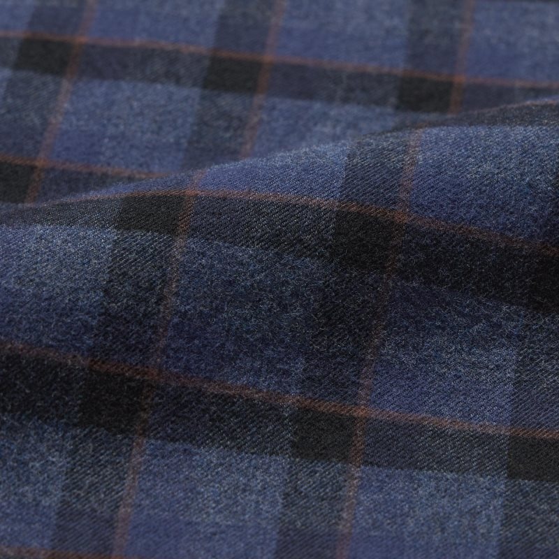 Men Uniqlo Flannel Checked Long Sleeve Shirts Blue | 5525932