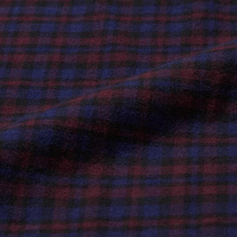 Men Uniqlo Flannel Checked Long Sleeve Shirts Burgundy | 9263220