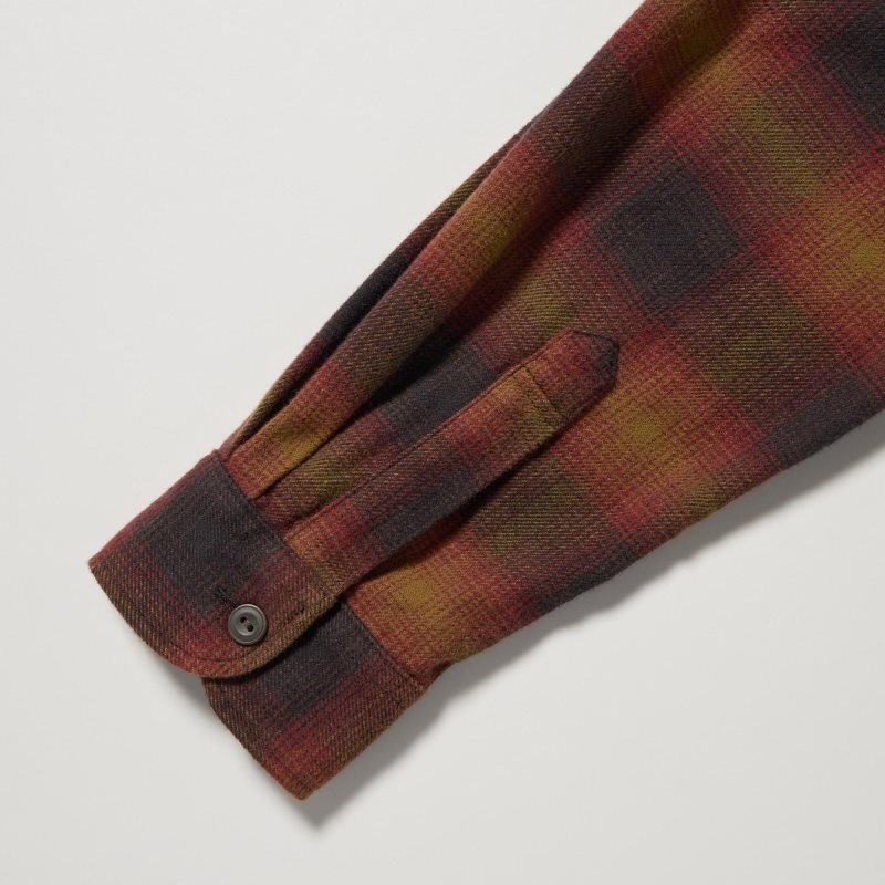 Men Uniqlo Flannel Checked Long-sleeve Shirts Yellow | 3168046